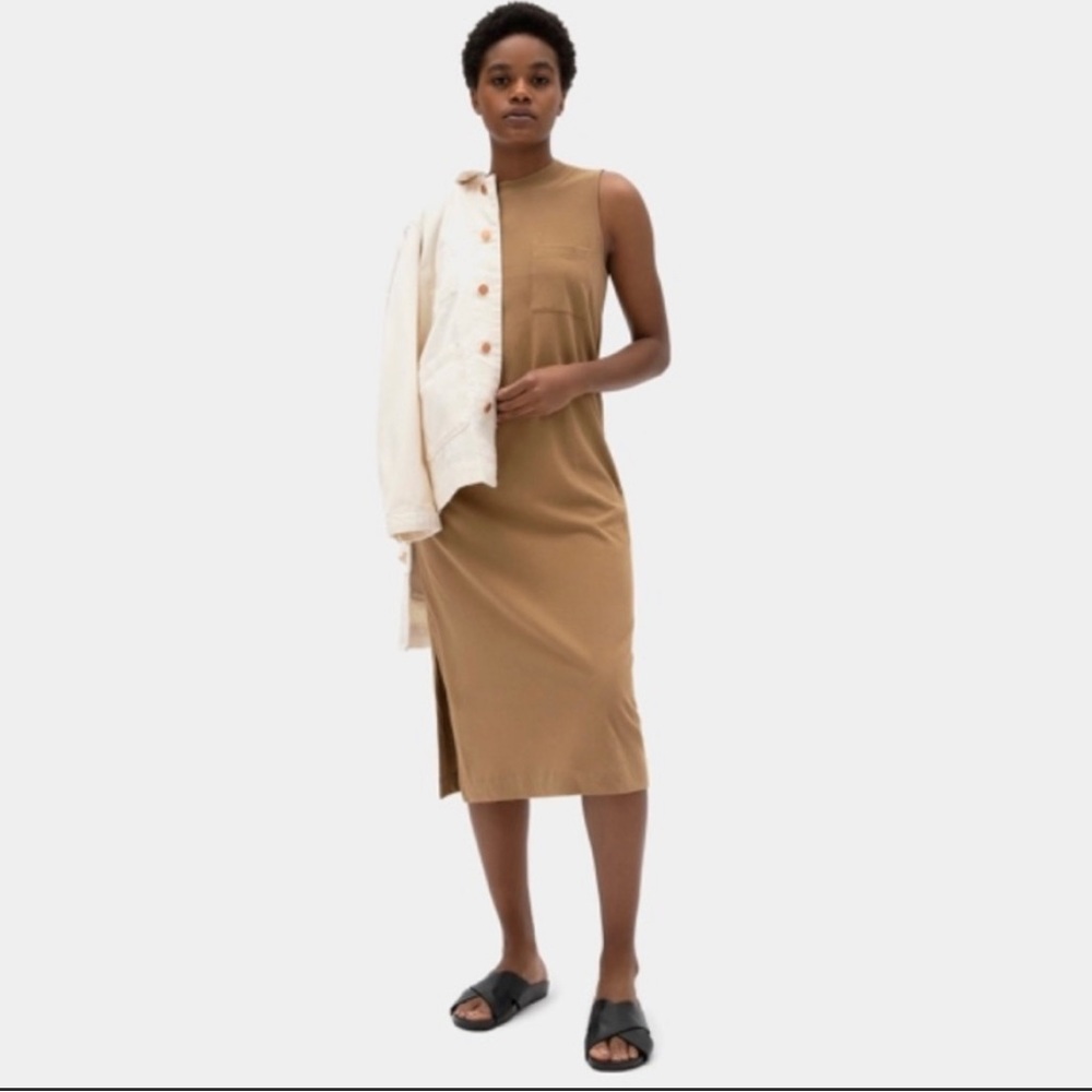 NWT Everlane Long Weekend Mid Cotton Tank Dress in Tan